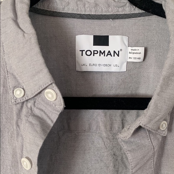 NORDSTROM TOPMAN gray men’s medium button up shirt - Picture 2 of 2